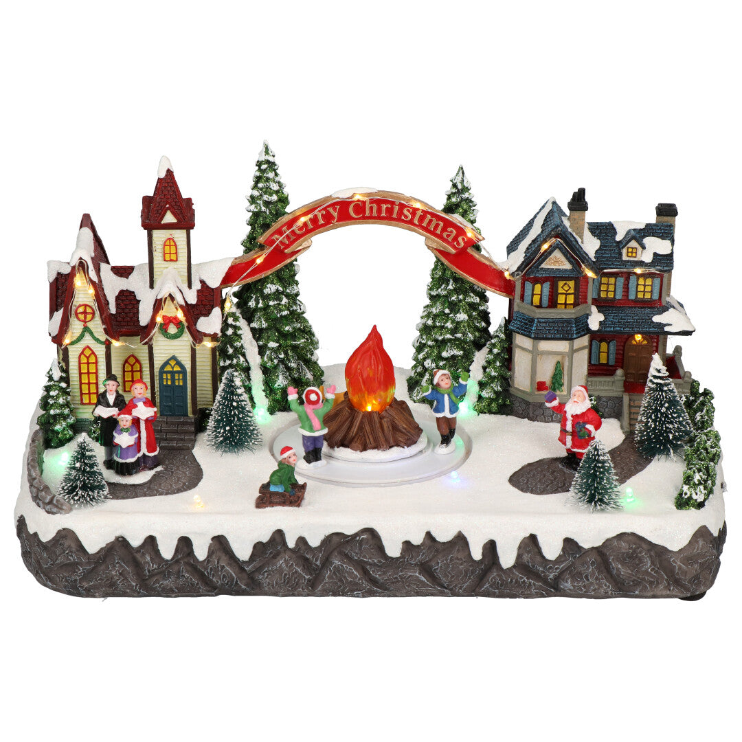 Village skaters animated Multicolor-Adapter-LED-35x17x20cm