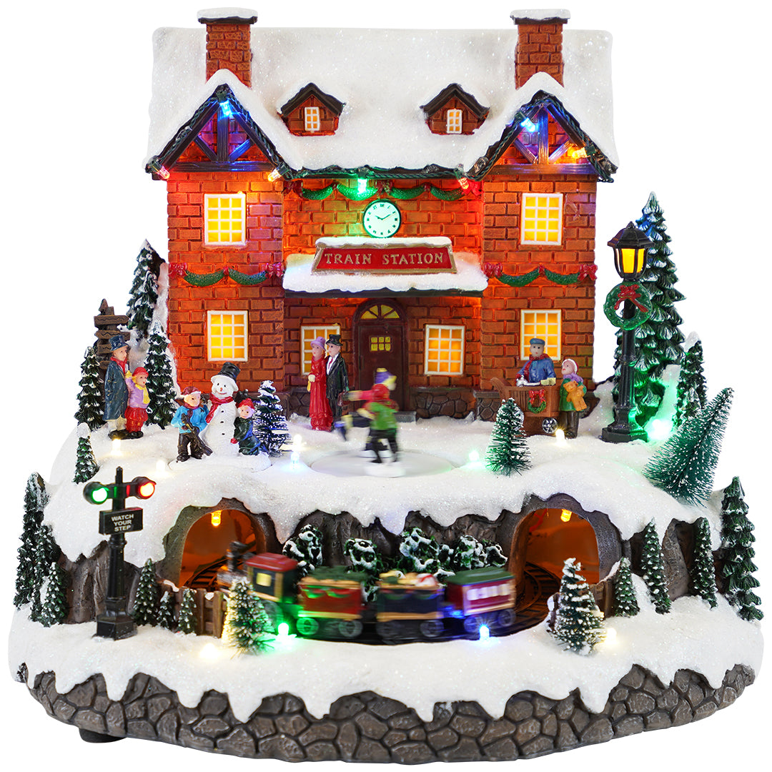 Village skaters animatedMulticolor-Adapter-LED-30,5x27x27cm