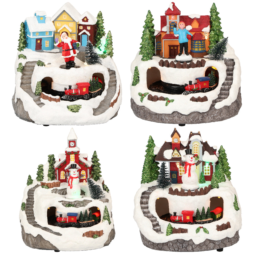Village train animated 4assMulticolor-B/O-LED-13x12x14