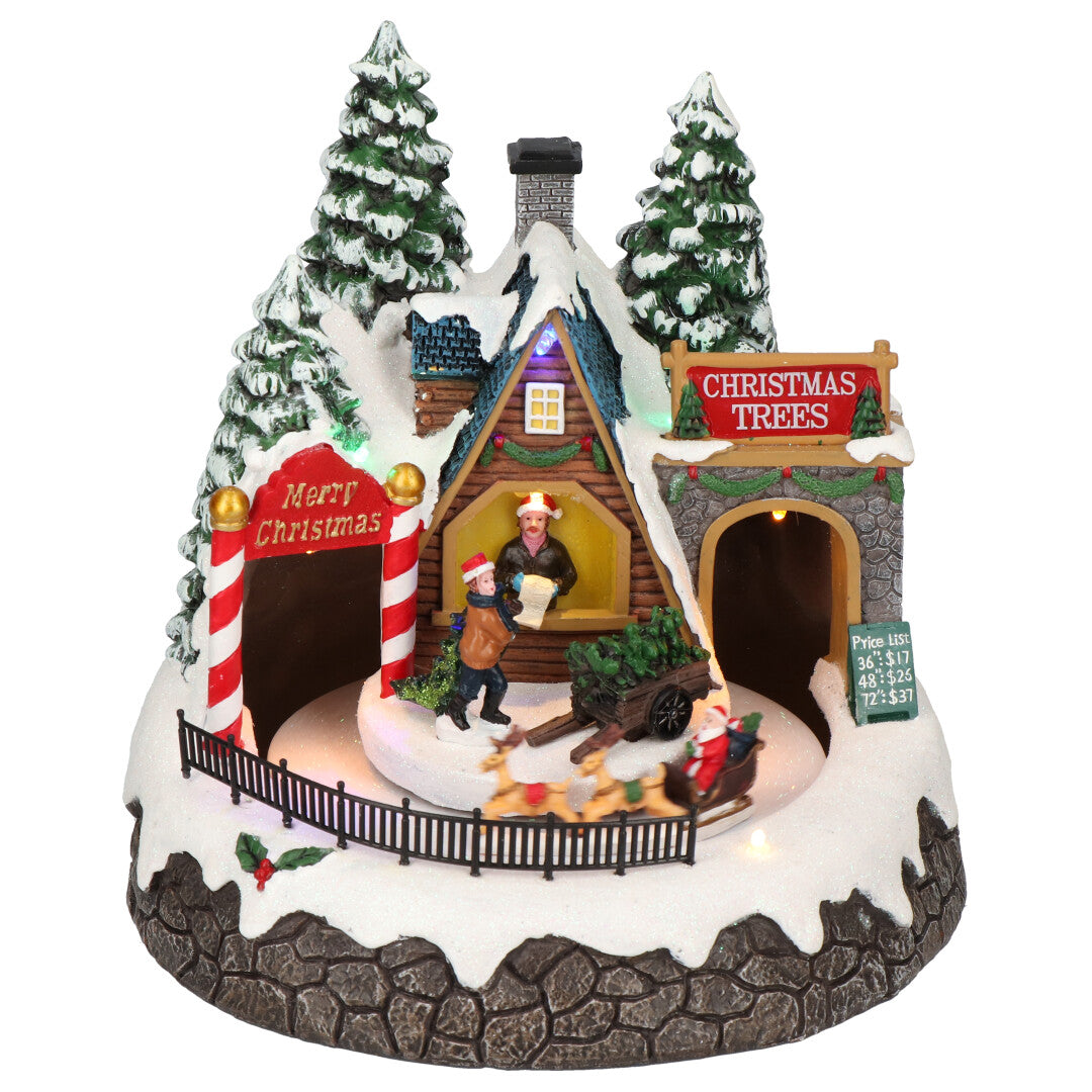 Village train animated Multicolor-B/O-LED-20,5x20,5x21cm