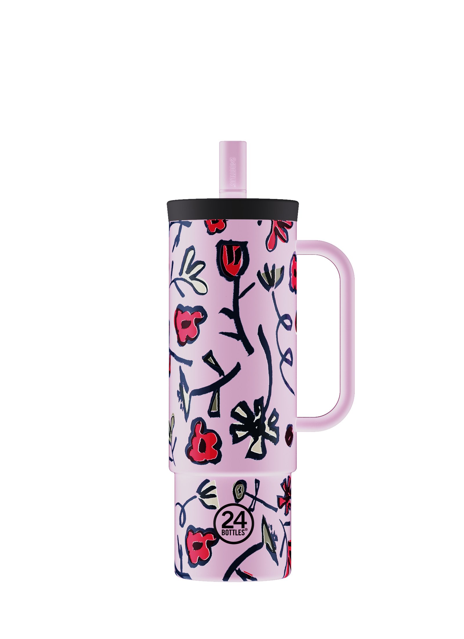 24Bottles Straw Cup 800 Fiore di Campo – Bicchiere Termico con Cannuccia 800 ml