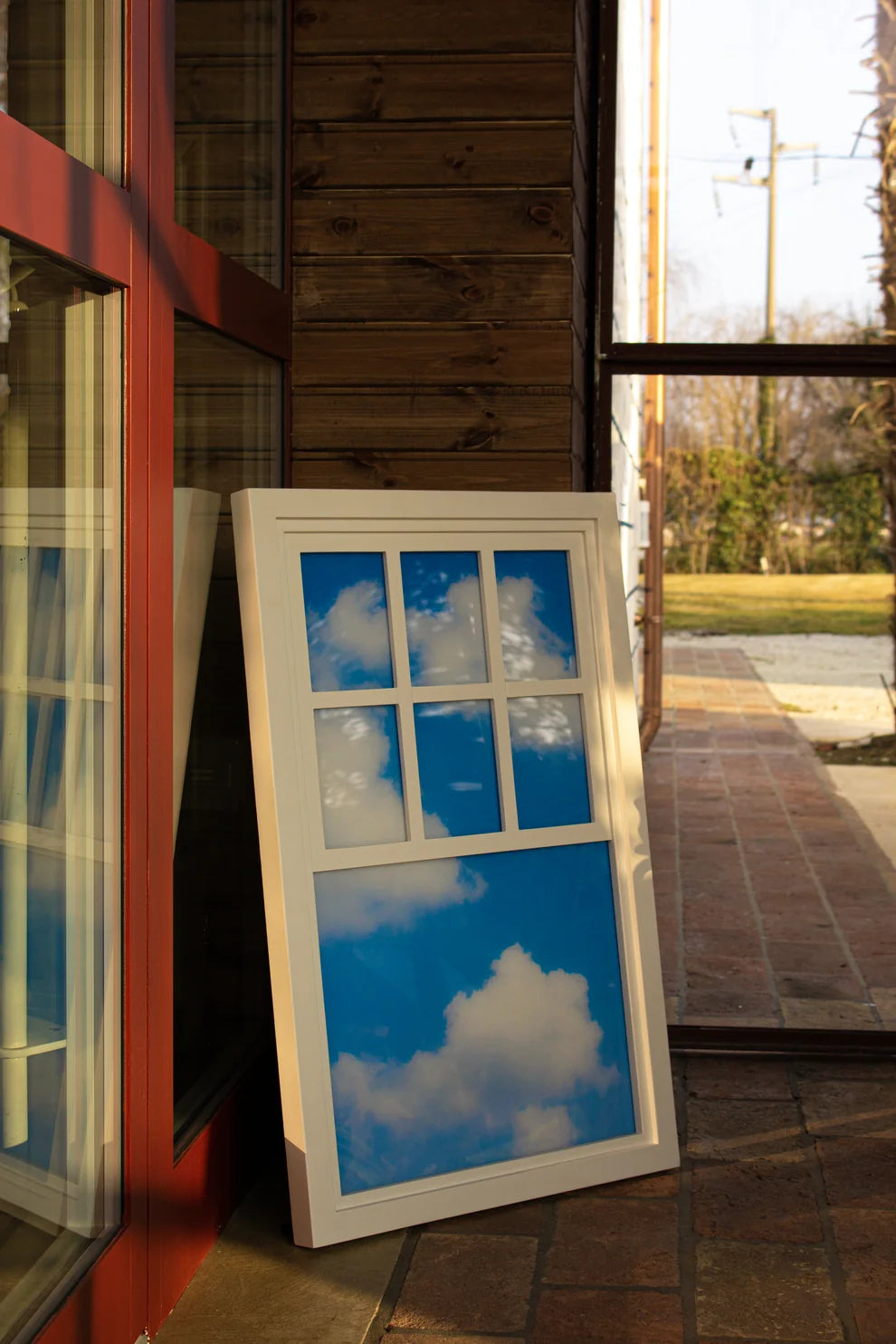 Seletti "Loft Window" Lampada in Legno e Acrilico - cm 57 x h.90